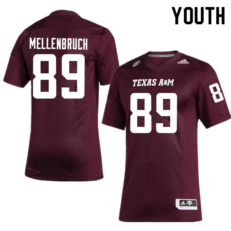 Youth #89 Justin Mellenbruch Texas A&M Aggies College Football Jerseys Sale-Maroon